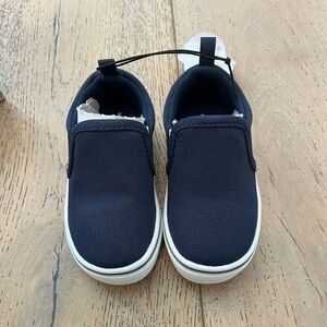 NWT Wonder Nation Infant Boy Size 5 Shoe Slip On Navy Canvas Sneaker